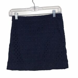 J Crew Blue Eyelet Mini Skirt